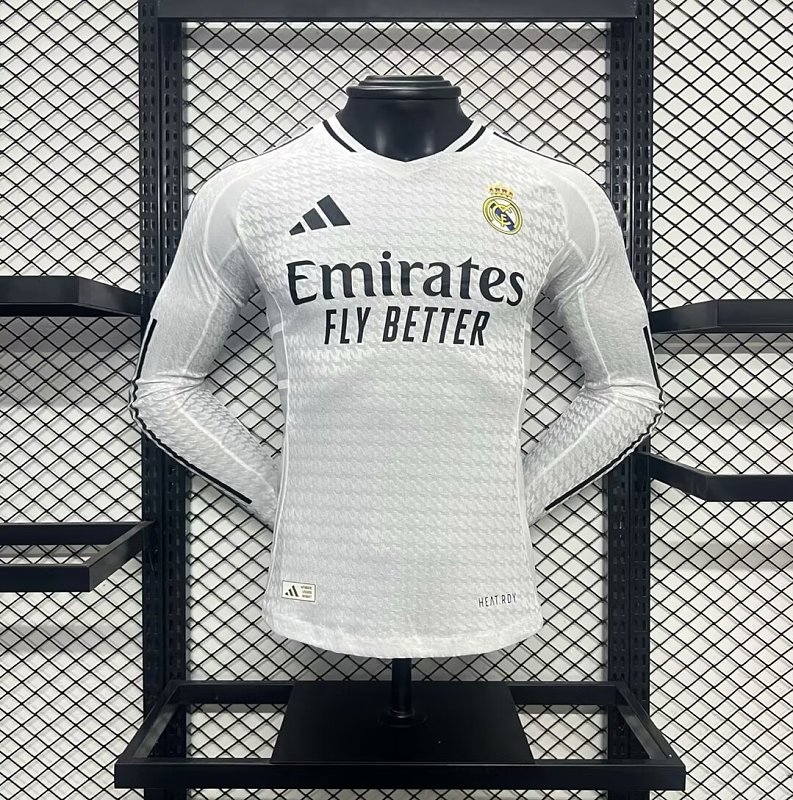 24/25 Player Version Real Madrid Home Long Sleeves Jersey S-XXL